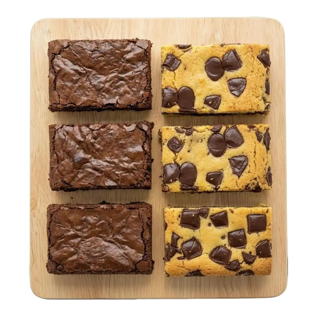 Pack de 6 Brownies Mix: 3 tradicionales y 3 B&W - Pastelería Butterfly