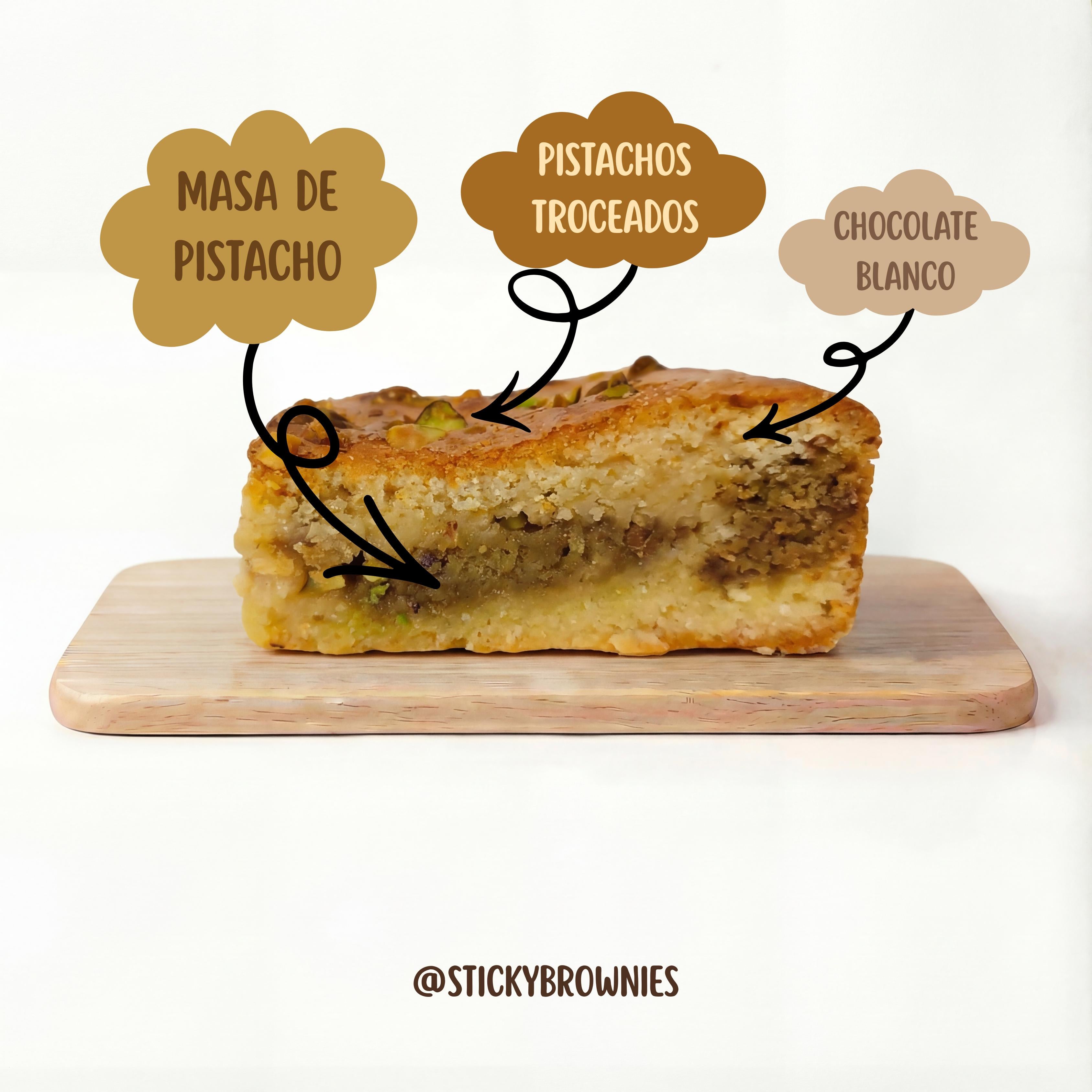 Pack de 4 Brownies Mix: 2 de Cookies y 2 Blondies de Pistacho - Pastelería Butterfly