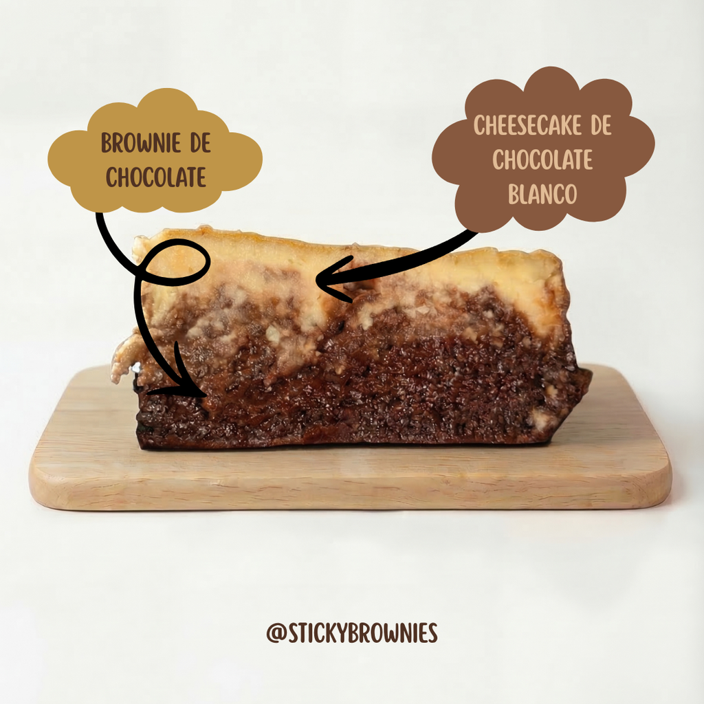 Packs 4 Brownies Mix: 2 brownies con cheesecake de chocolate blanco y 2 blondies o con cheesecake y frambuesa. - Pastelería Butterfly