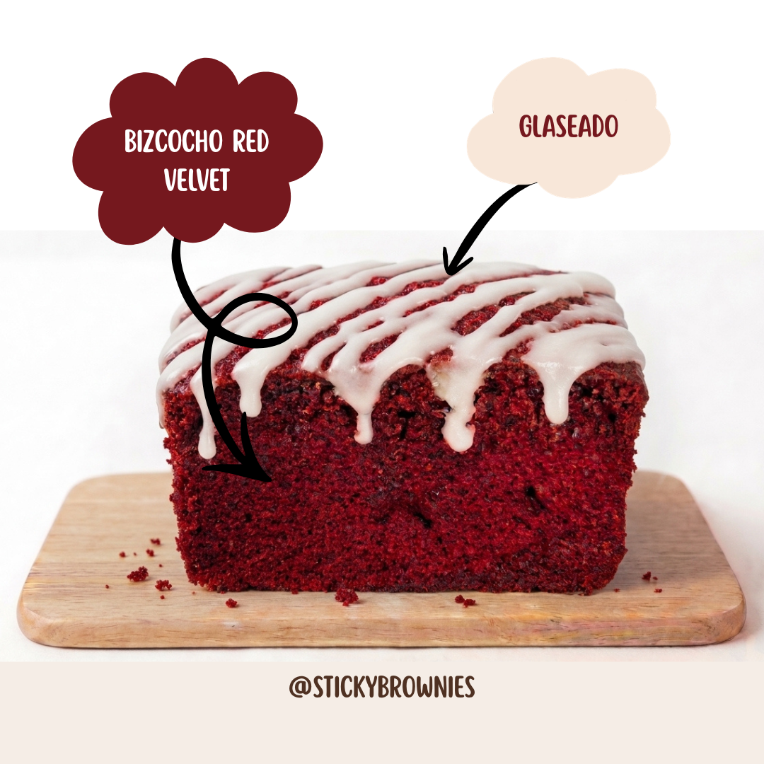 Pack de 6 bizcochos de red velvet con glaseado - Pastelería Butterfly