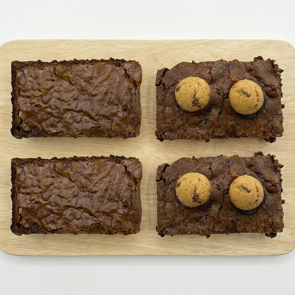 Pack de 4 Brownies Mix: 2 Tradicionales y 2 de Cookies - Pastelería Butterfly