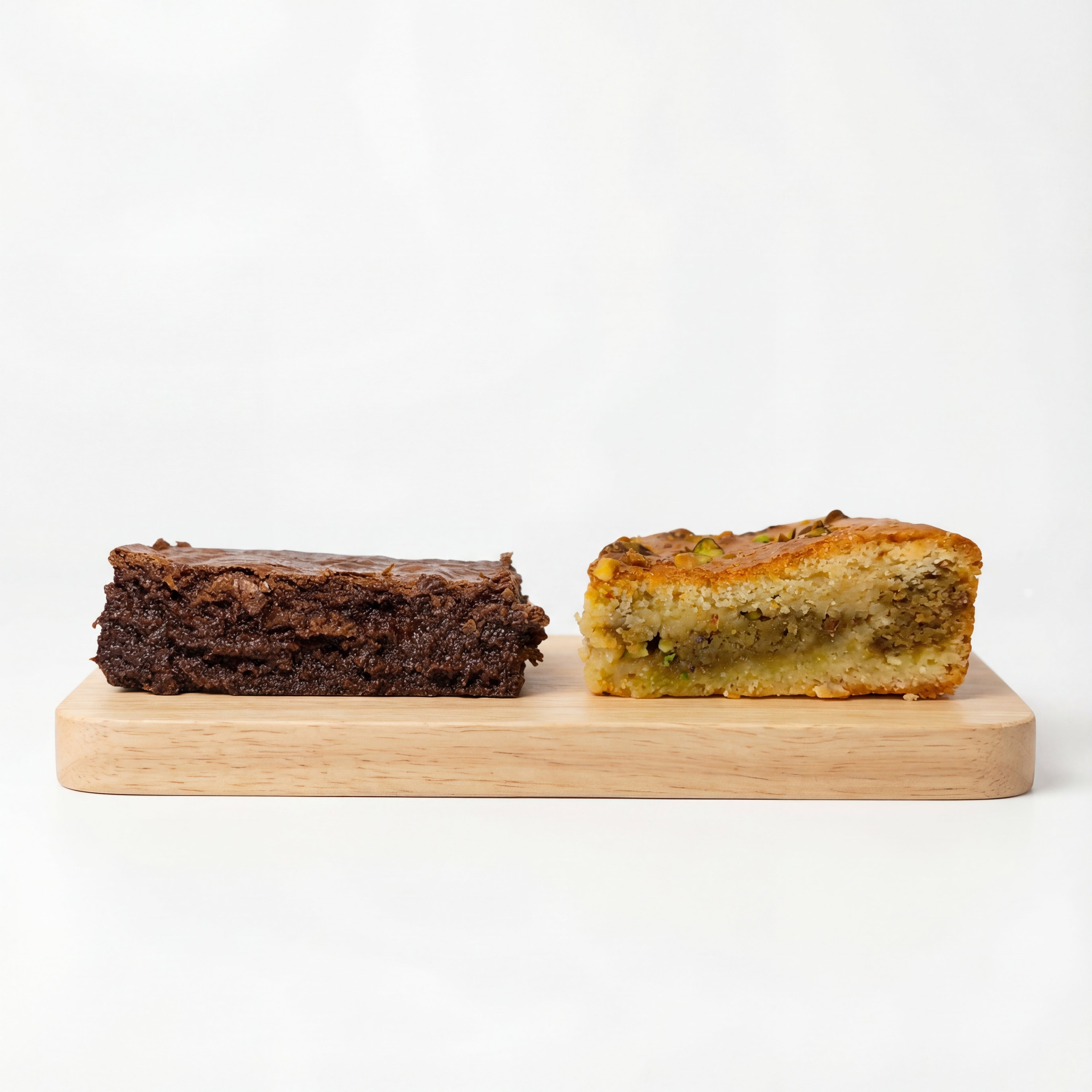 Pack de 4 Brownies Mix: 2 Tradicionales y 2 Blondies de Pistacho - Pastelería Butterfly