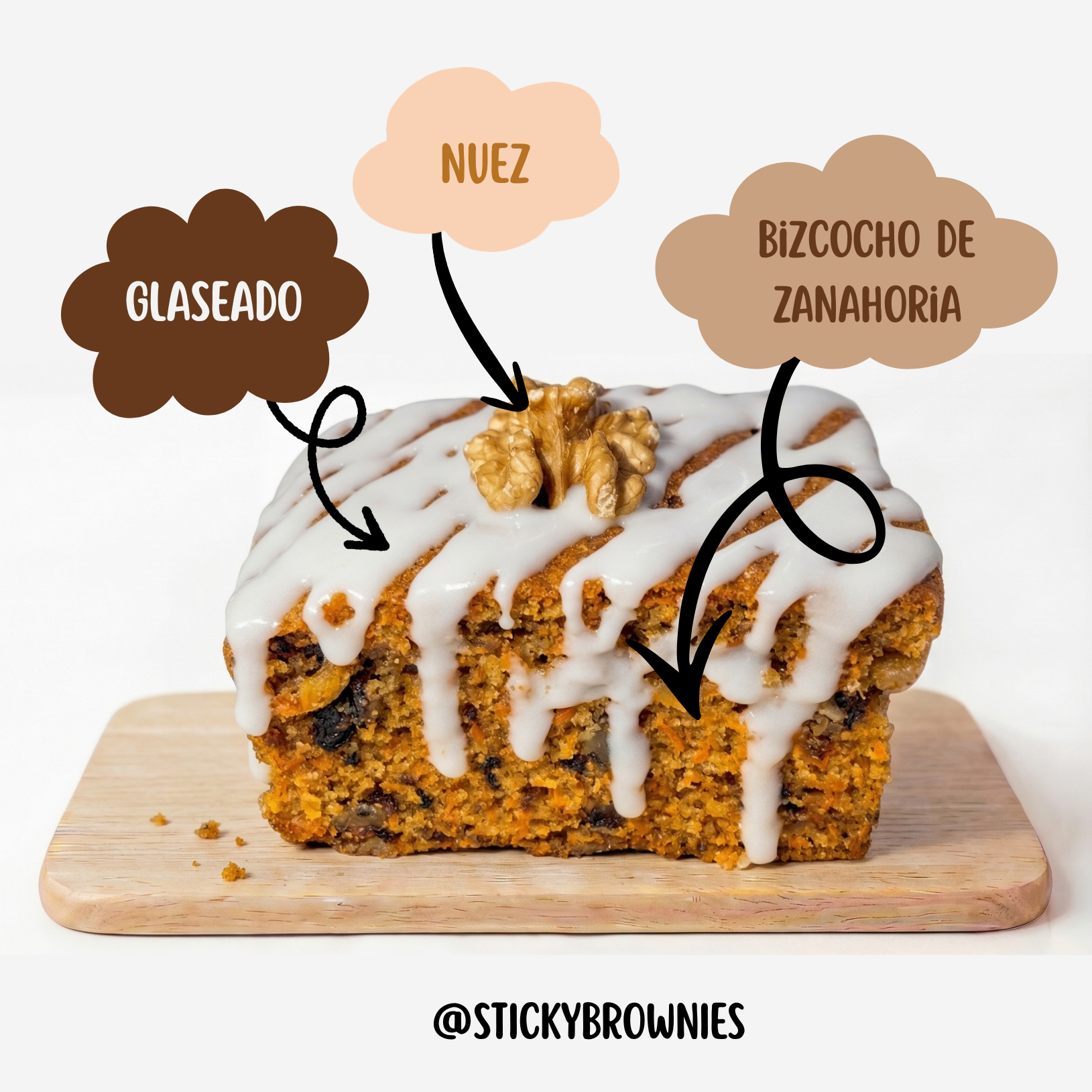 Pack de 6 bizcochos de zanahoria con glaseado - Pastelería Butterfly