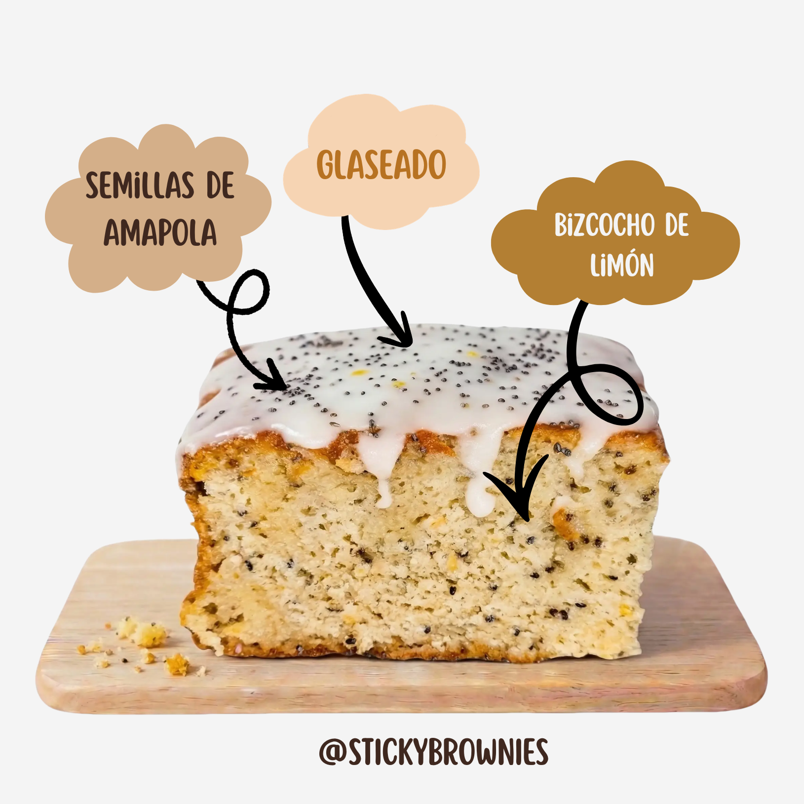 Pack de 6 bizcochos de limón con semillas de amapola. - Pastelería Butterfly